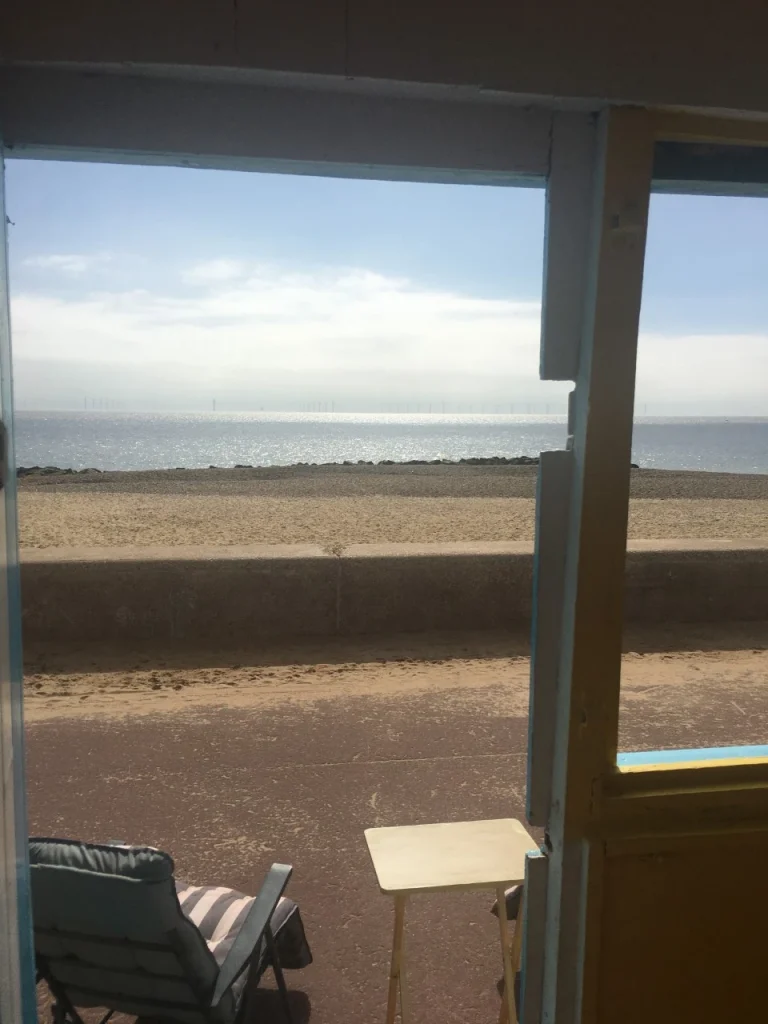 view from beach hut holland on sea Essex